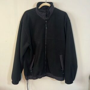 North End Men’s Fleece Sport Jacket Zipper Winter Soft Black Outdoor Size Medium